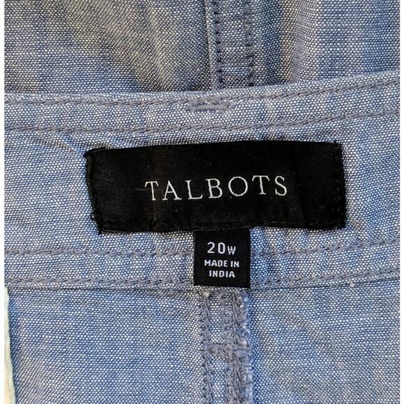Talbots Miniskirt 20W Chambray Blue Cotton Preppy Pockets Summer Beach Coastal - Picture 7 of 9